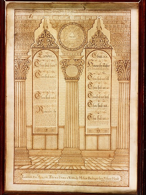Ten Commandments, London, December 3, 1730 by Matthias Buchinger